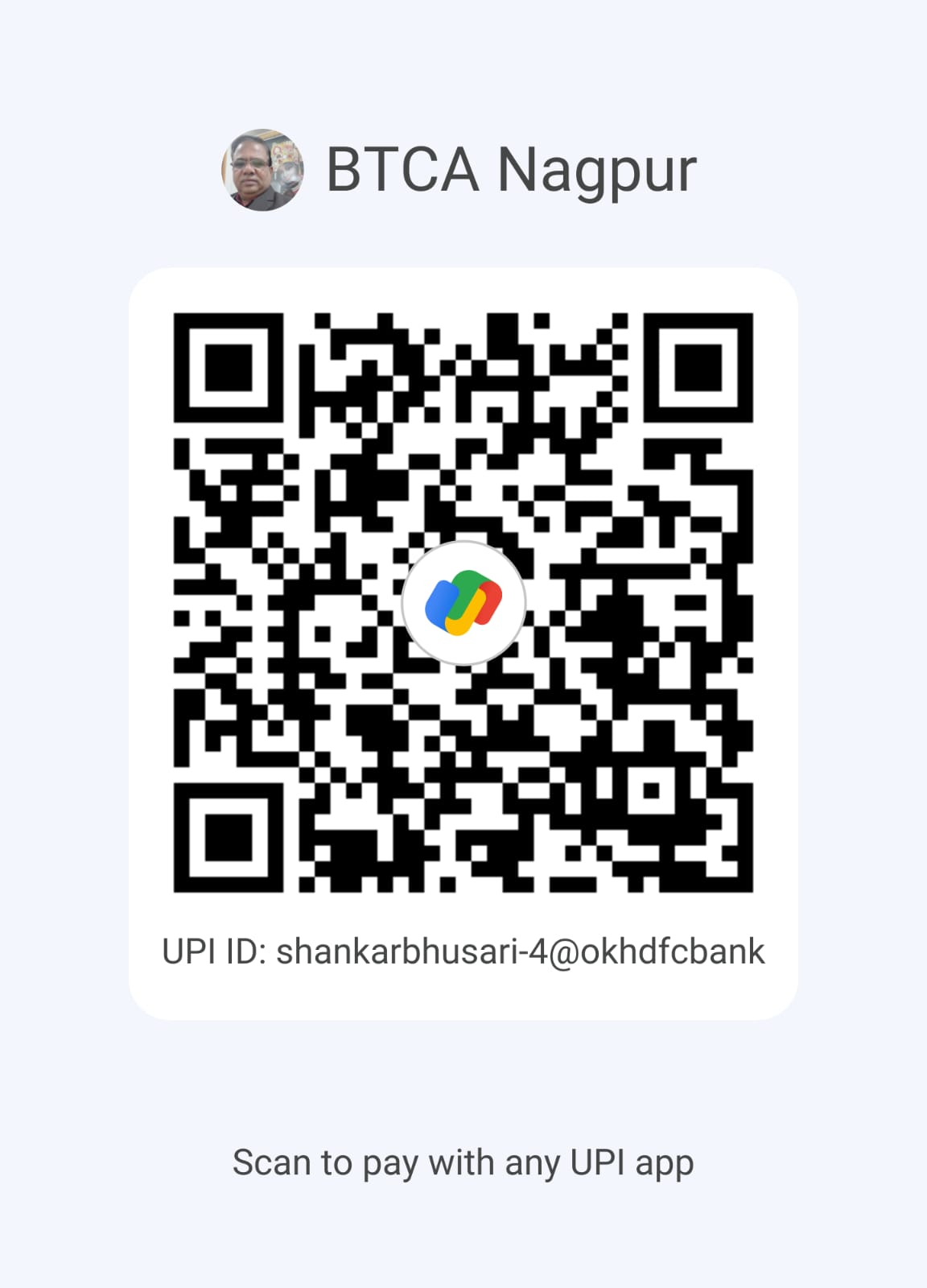 BTCA UPI Payment QR Code